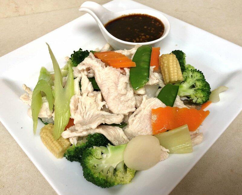 (Steamed) Chicken with Mixed Veg.