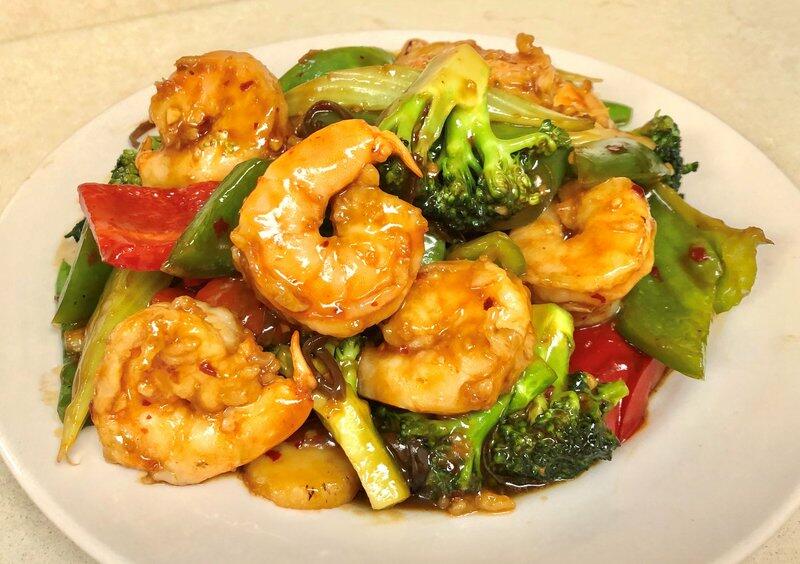 (#D) Shrimp w/ Garlic Sauce [Spicy]
